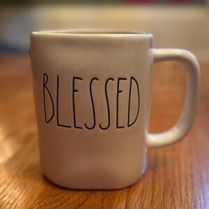 White Ceramic Mug - Blessed
